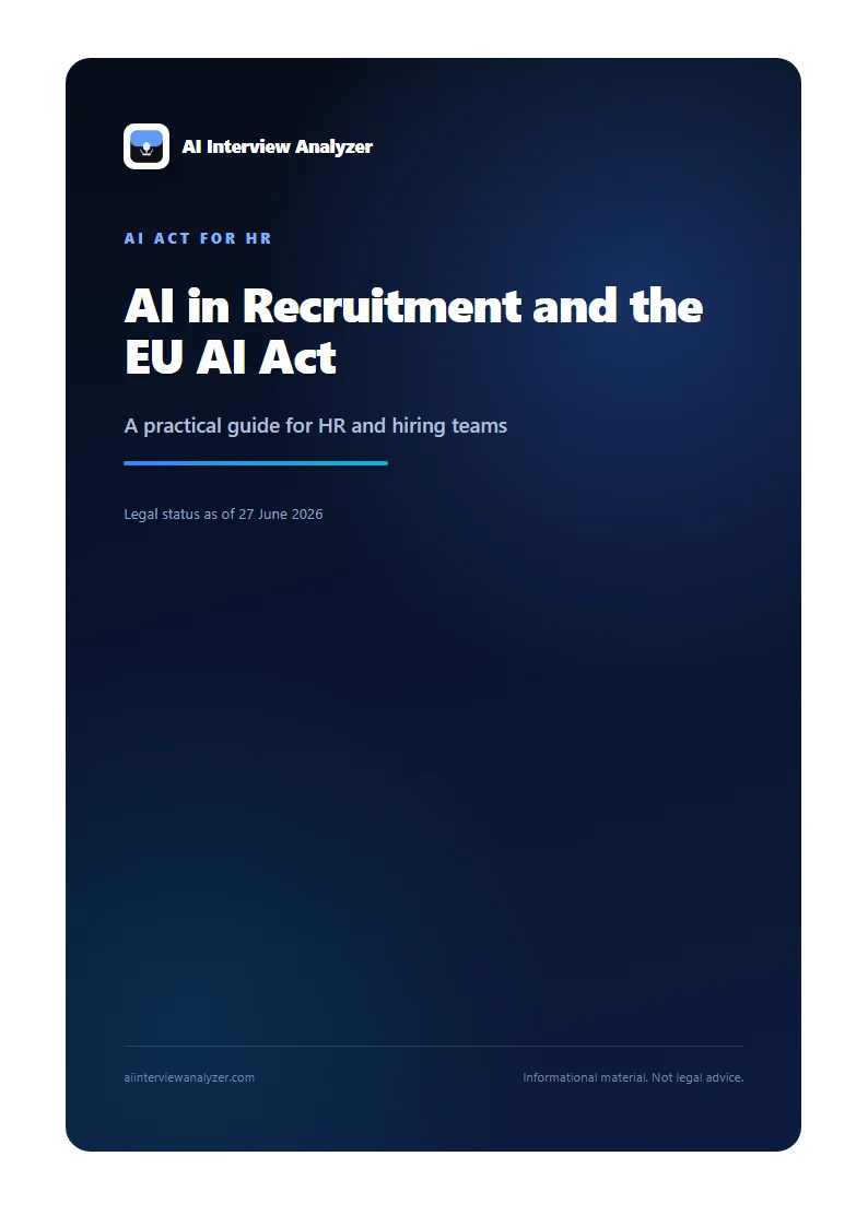 EU AI Act in Recruitment playbook cover